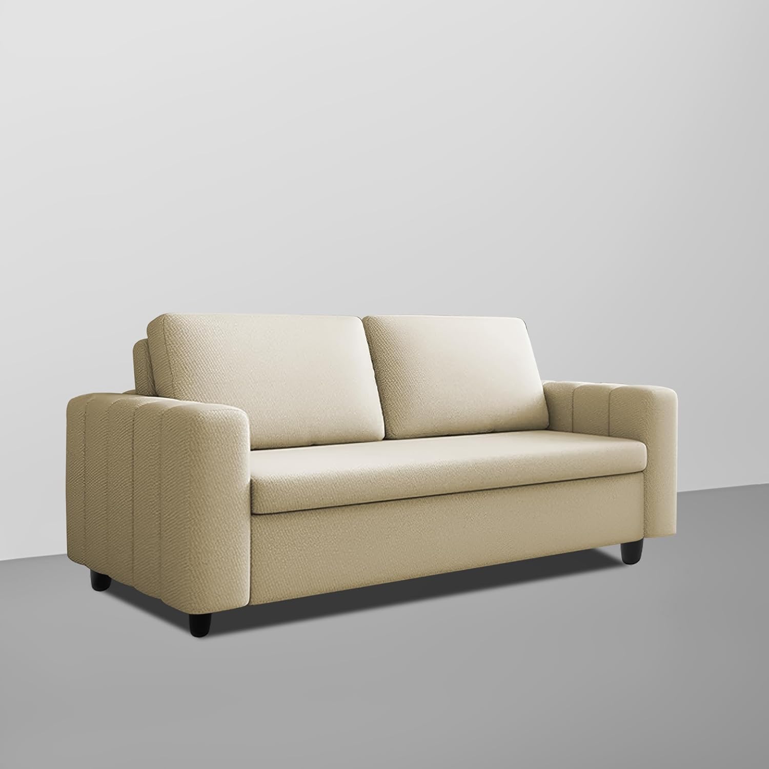 BRAXTON Fisico 3 Seater Sofa Cum Bed for Living Room (Cream Fabric) Premium Fabric Sofa - Image 4