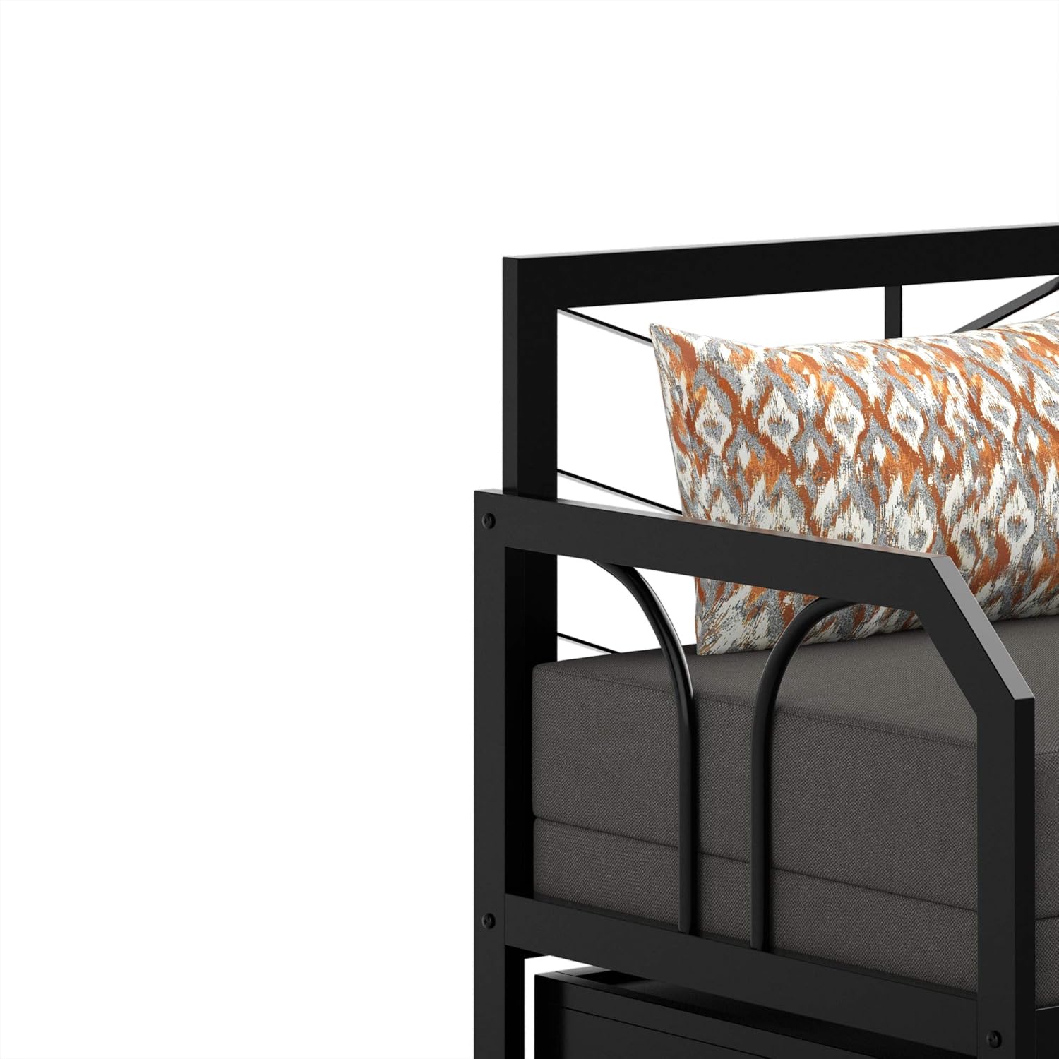 Amazon Brand - Solimo Darius Metal Sofa Cum Bed (Black) 3 Seater, Double - Image 9