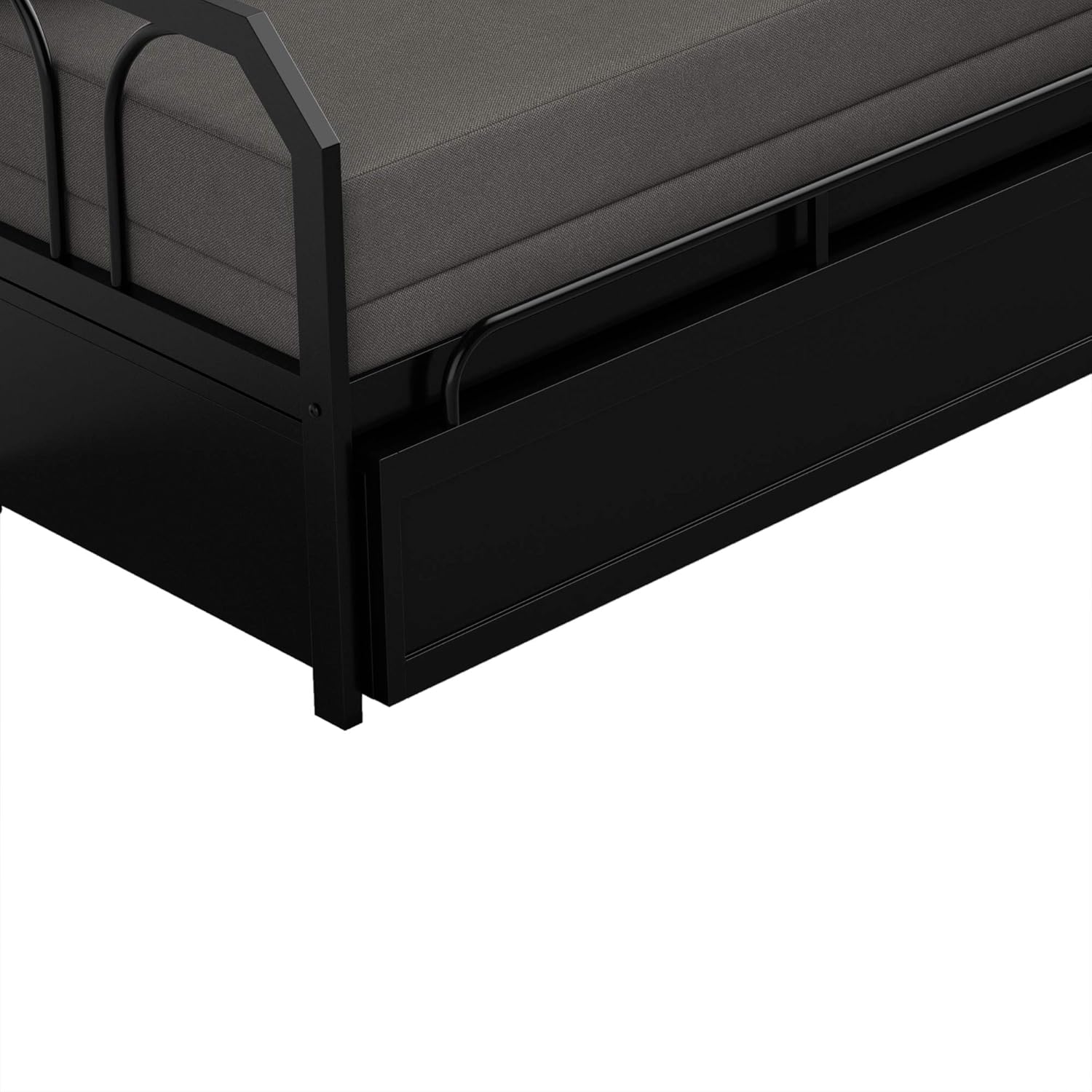 Amazon Brand - Solimo Darius Metal Sofa Cum Bed (Black) 3 Seater, Double - Image 10