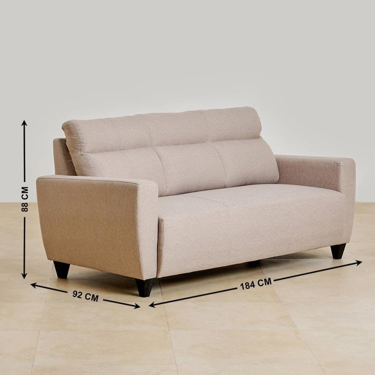 Home Centre 3 Seater Helios Emily Fabric Sofa| Fabric Sofa| (Beige) |1 Year Warranty - Image 3