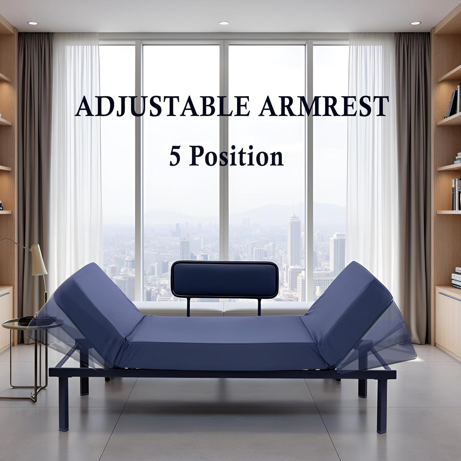 Spacecrafts Recliner Diwan Sofa Cum Bed | 3 Seater | Relaxing Bed | Super Soft Foam Mattress | Adjustable Head Rest with 5 Reclining Stage | Daybed with Metal Frame Upholstered Sofa (Grey and red) - Image 5