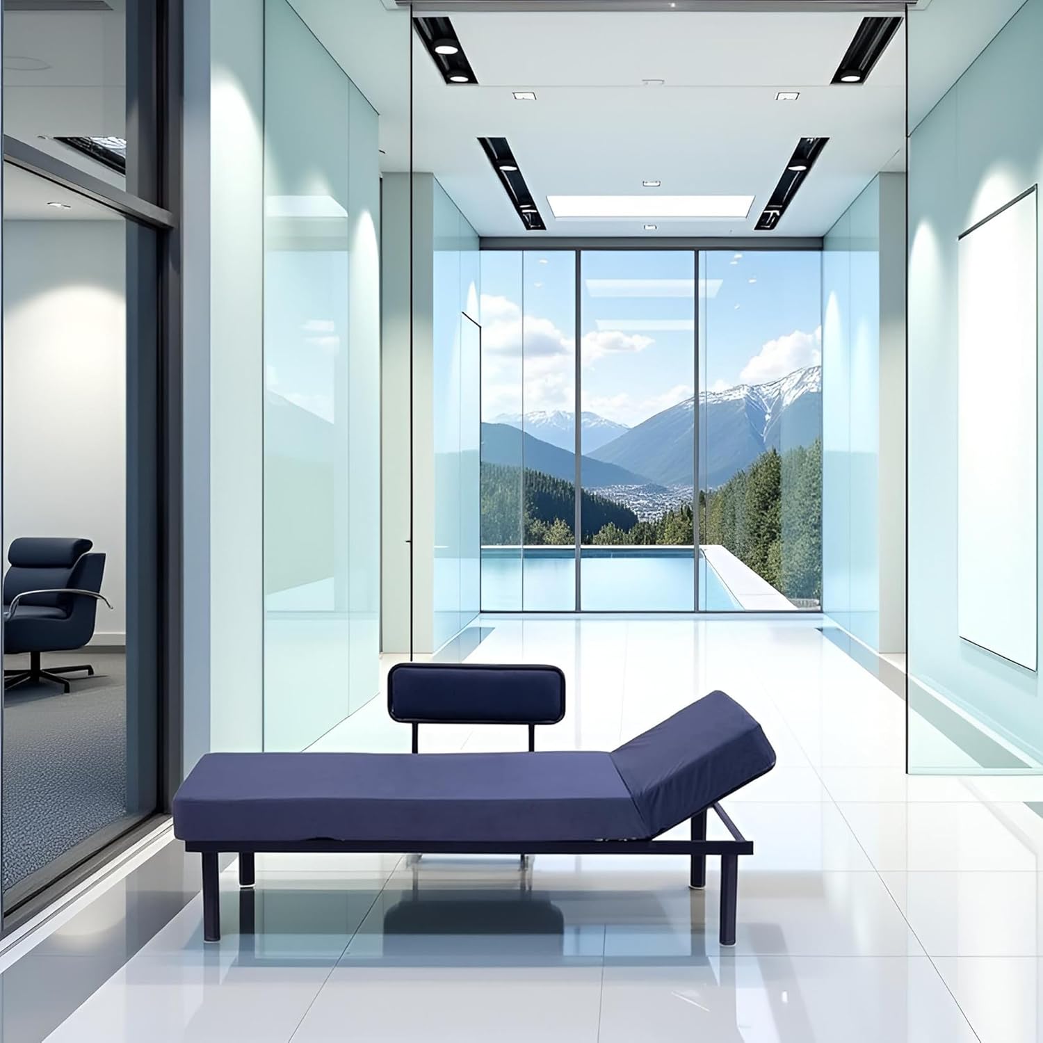 Spacecrafts Recliner Diwan Sofa Cum Bed | 3 Seater | Relaxing Bed | Super Soft Foam Mattress | Adjustable Head Rest with 5 Reclining Stage | Daybed with Metal Frame Upholstered Sofa (Grey and red) - Image 7