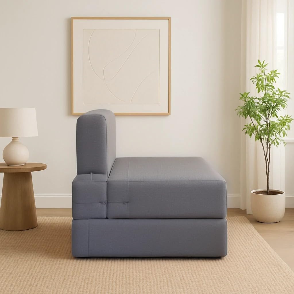 PUM PUM 2-Seater Sofa Bed – 36-Inch Wide, Lightweight & Foldable, Ideal for Home, Office or Guest Room,Grey - Image 4