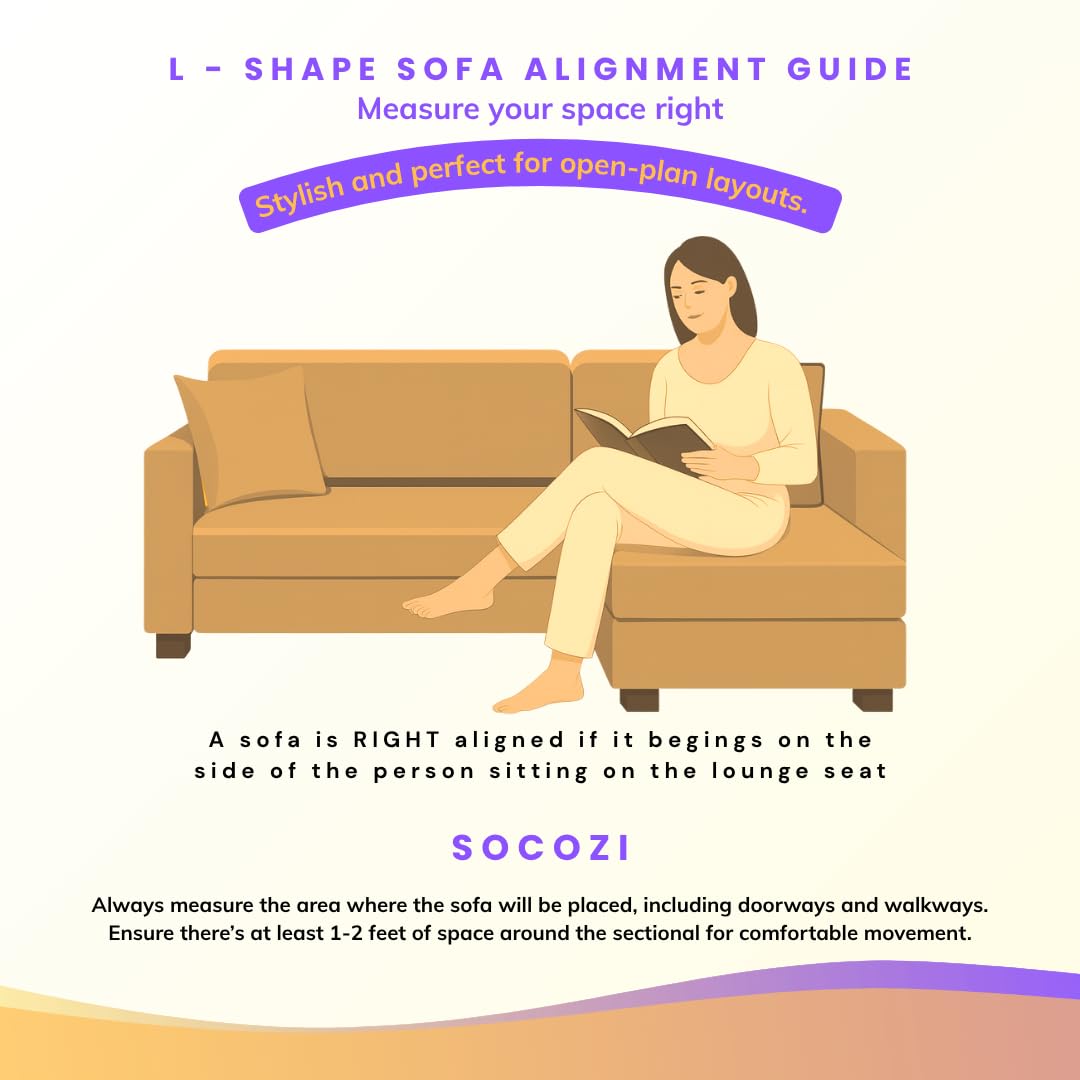 Almeria 4 Seater RHS L Shape Sofa Set | Soft Velvet Suede Fabric | Modern Design | Plush Comfort Cushions for Living Room (Light Grey) - Image 6