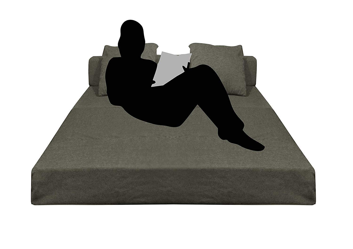 PUM PUM 2 Seater Sofa Cum Bed | EPE Foam Foldable Couch with Washable Cover | 36 Inch Width Compact Sleeper for Home & Guest Room,Grey - Image 8