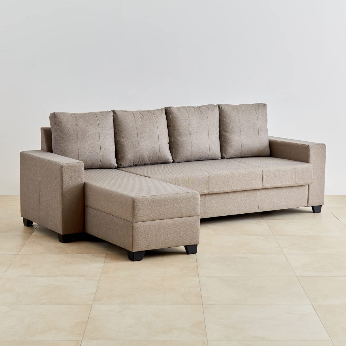Home Centre Corner Sofa Seater Helios Lewis Mendoza Fabric Sofa| Fabric Sofa| (Beige) |1 Year Warranty - Image 6