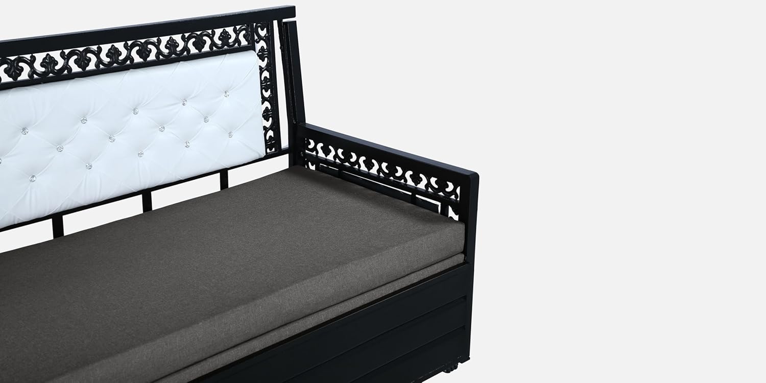 Carbin 3 Seater Metal Sofa Cum Bed with Hydraulic Storage | Single Size Sofa Cum Bed | 3 Seater Sofa Set, Metal Sofa Set for Living Room (Steel Gray, Single) - Image 6