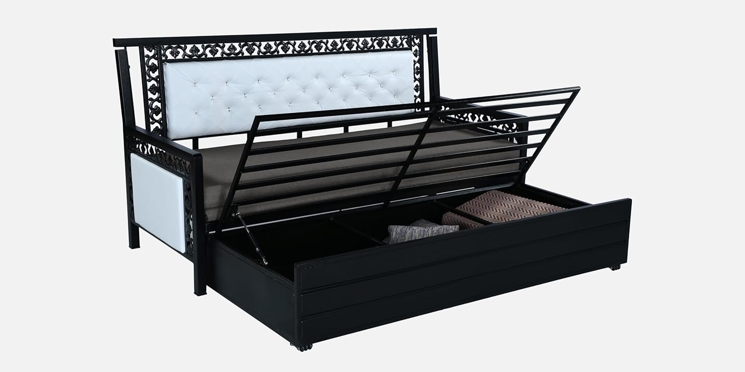 Carbin 3 Seater Metal Sofa Cum Bed with Hydraulic Storage | Single Size Sofa Cum Bed | 3 Seater Sofa Set, Metal Sofa Set for Living Room (Steel Gray, Single) - Image 7