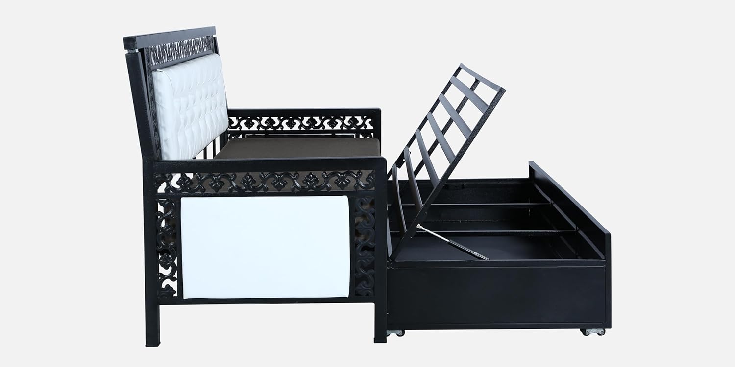 Carbin 3 Seater Metal Sofa Cum Bed with Hydraulic Storage | Single Size Sofa Cum Bed | 3 Seater Sofa Set, Metal Sofa Set for Living Room (Steel Gray, Single) - Image 10