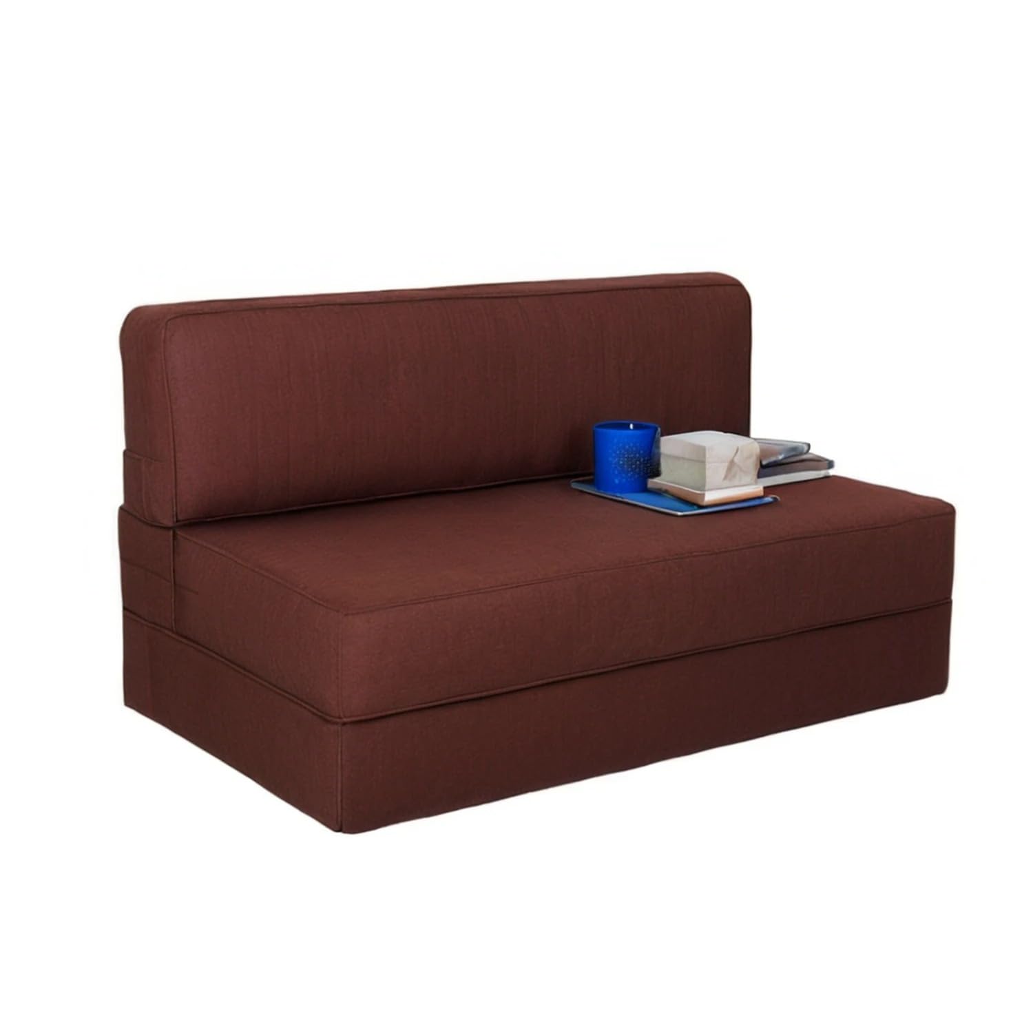 2-Seater 36 inch Width PU Foam Sofa Cum Bed ? Soft, Foldable & Lightweight Couch for Home, Living Room & Guest Use,Brown - Image 5