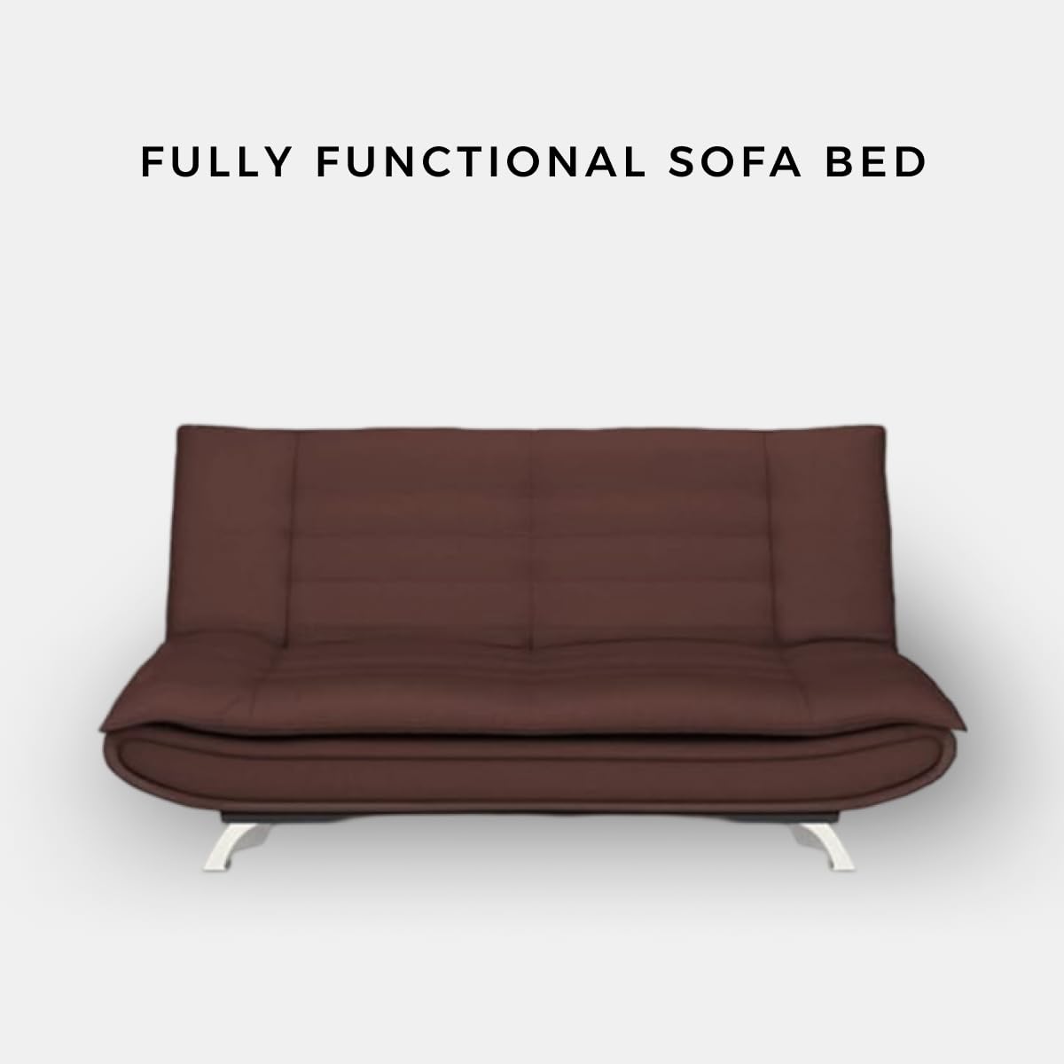 Torque Siesta 3 Seater Sofa Cuma Bed for Sleeping - Brown | Premium Suede Fabric Sofa Cum Bed 6x6 Inch | Foldable Sofa Beds with 2 Cushions for Festival Gifts Set Home Décor - Image 6