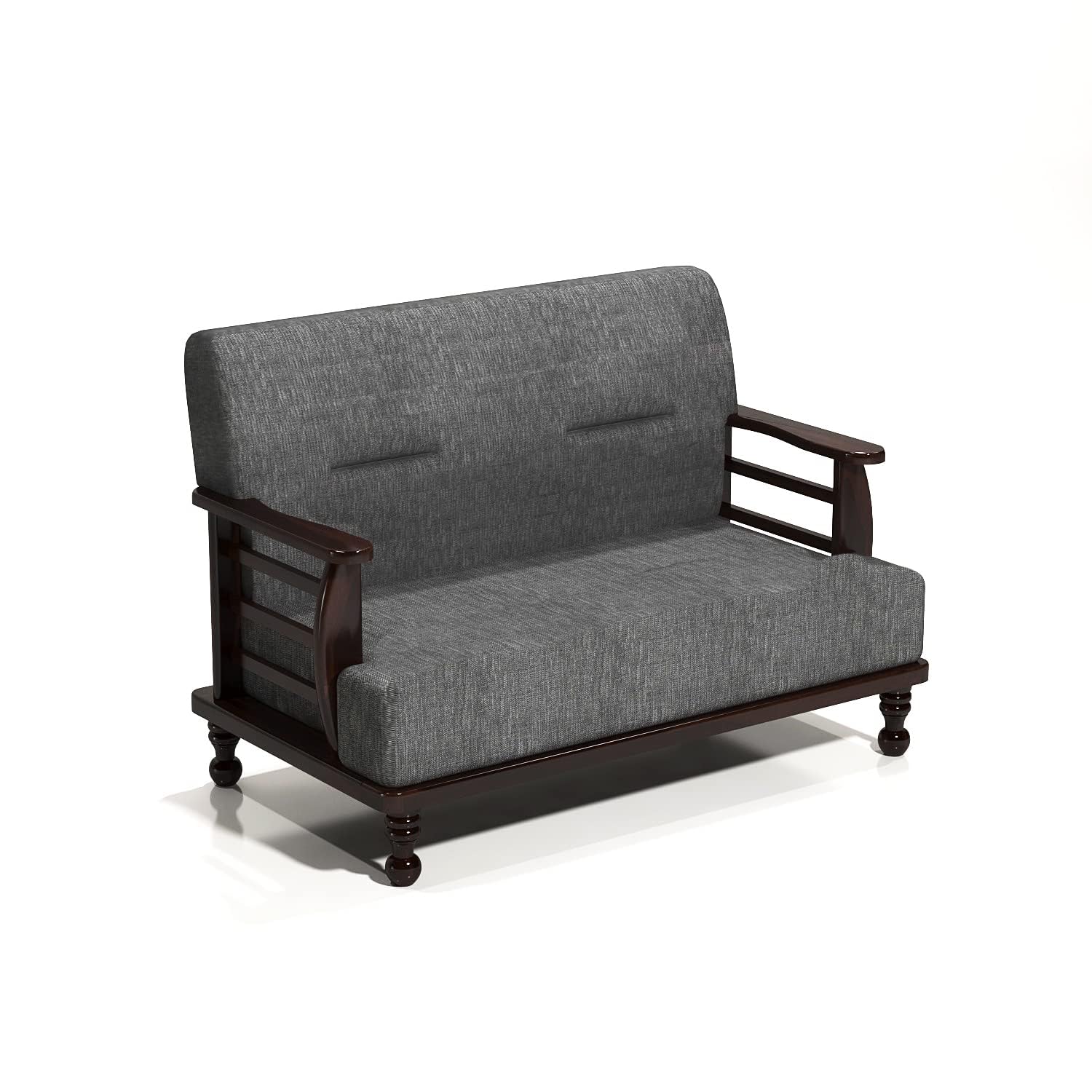 2 Seater Sofa Set for Living Room, Drawing Room & Office Lounge | Capacity - Two Seater, Sheesham Wood, Mahogany Finish - Image 3