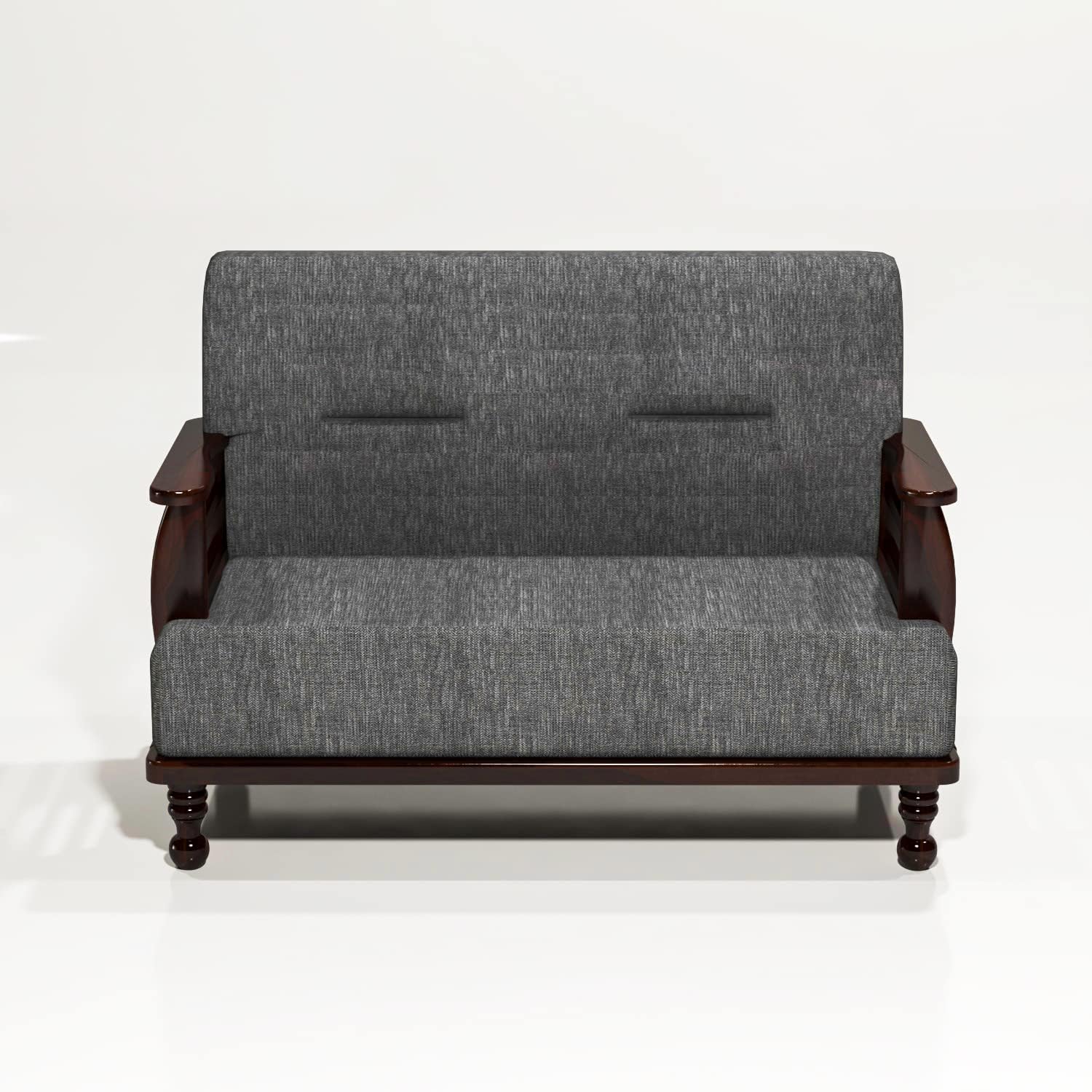 2 Seater Sofa Set for Living Room, Drawing Room & Office Lounge | Capacity - Two Seater, Sheesham Wood, Mahogany Finish - Image 6