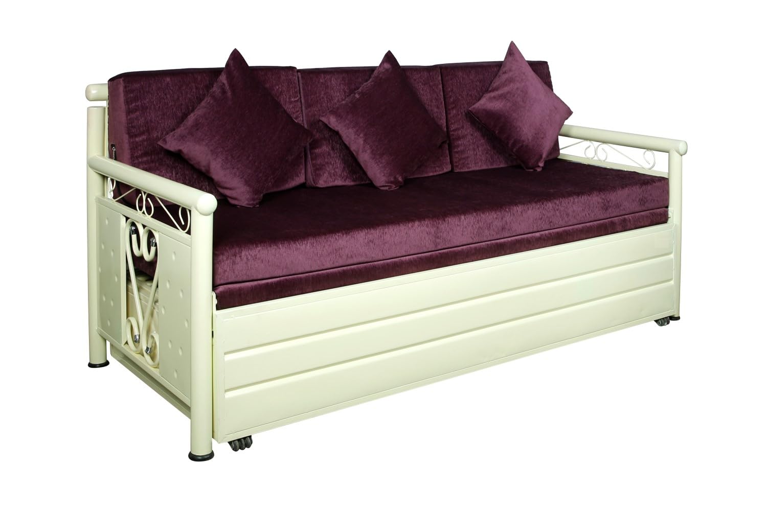 3 Seater Metal Sofa Cum Bed with Hydraulic Storage for Living Room (Black); Size: Queen - 5 x 6 - APICQ3003 - Image 4