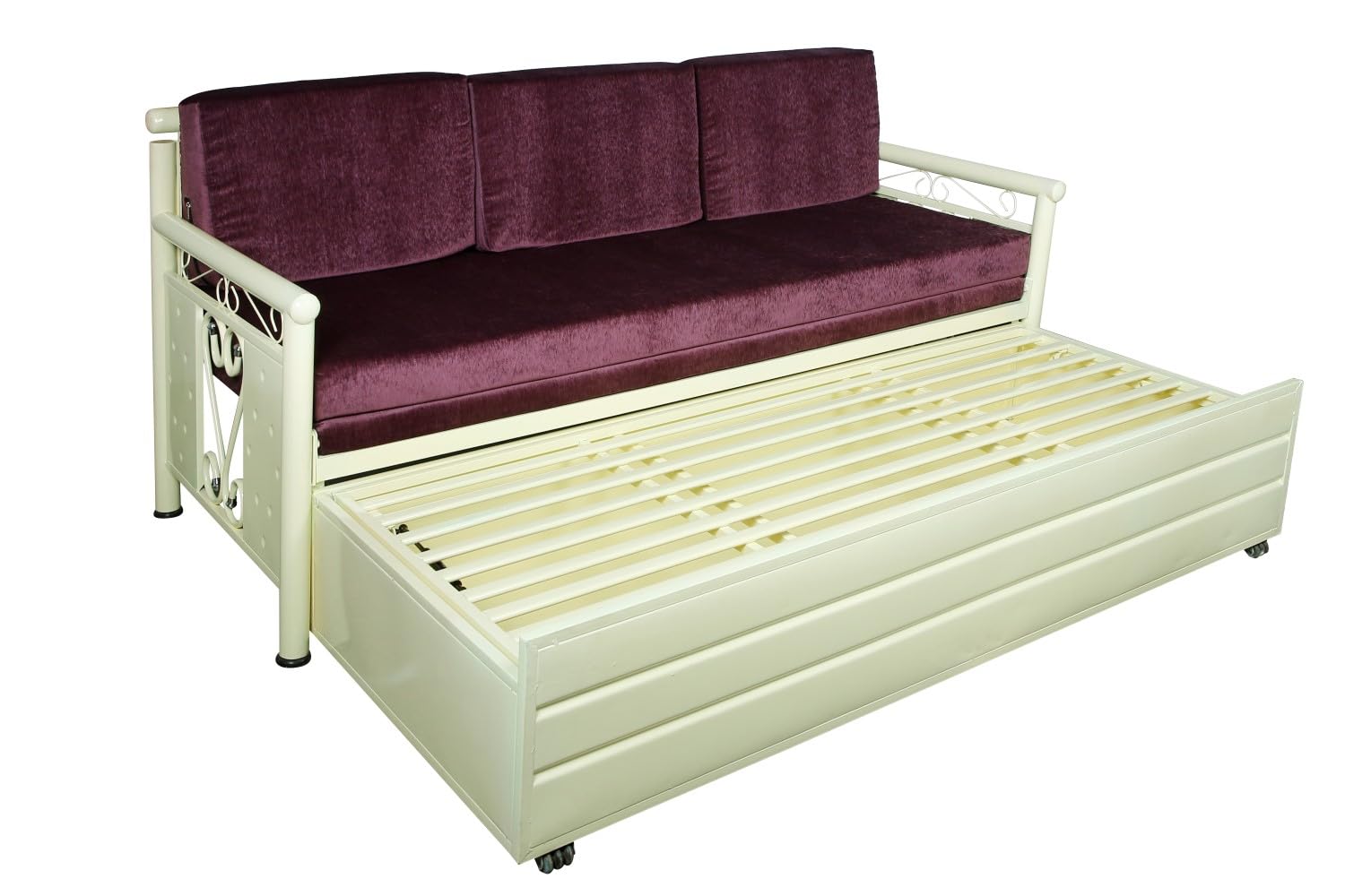 3 Seater Metal Sofa Cum Bed with Hydraulic Storage for Living Room (Black); Size: Queen - 5 x 6 - APICQ3003 - Image 5