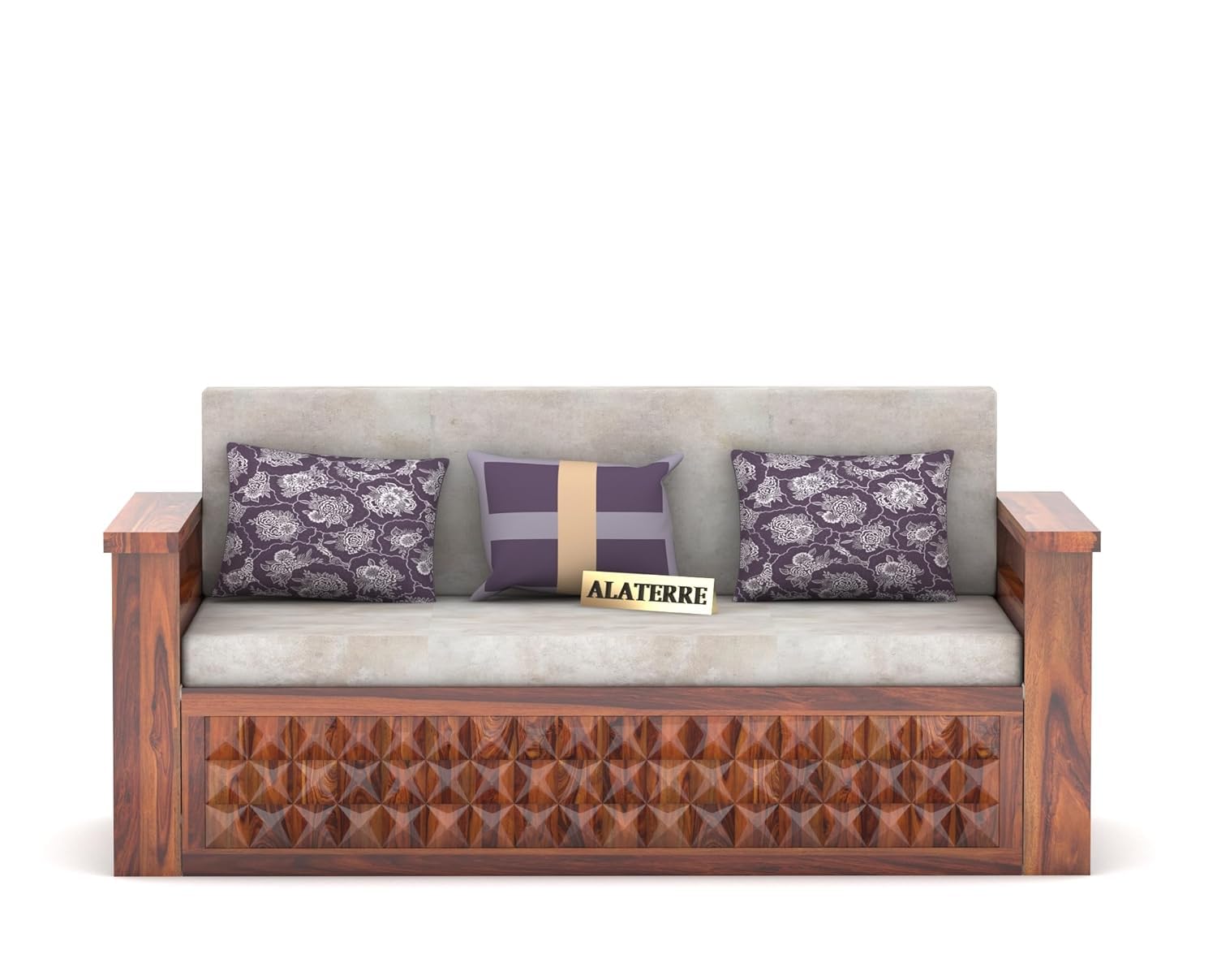 Sheesham Wood 3 Seater Sofa Cum Bed for Home || Wooden Sofa Cum Bed for Living Room || Comfort Folding Dubole Bed with Storage Armrest, Home,Office,Guest Room Furniture || 3Seater Honey Finish - Image 6