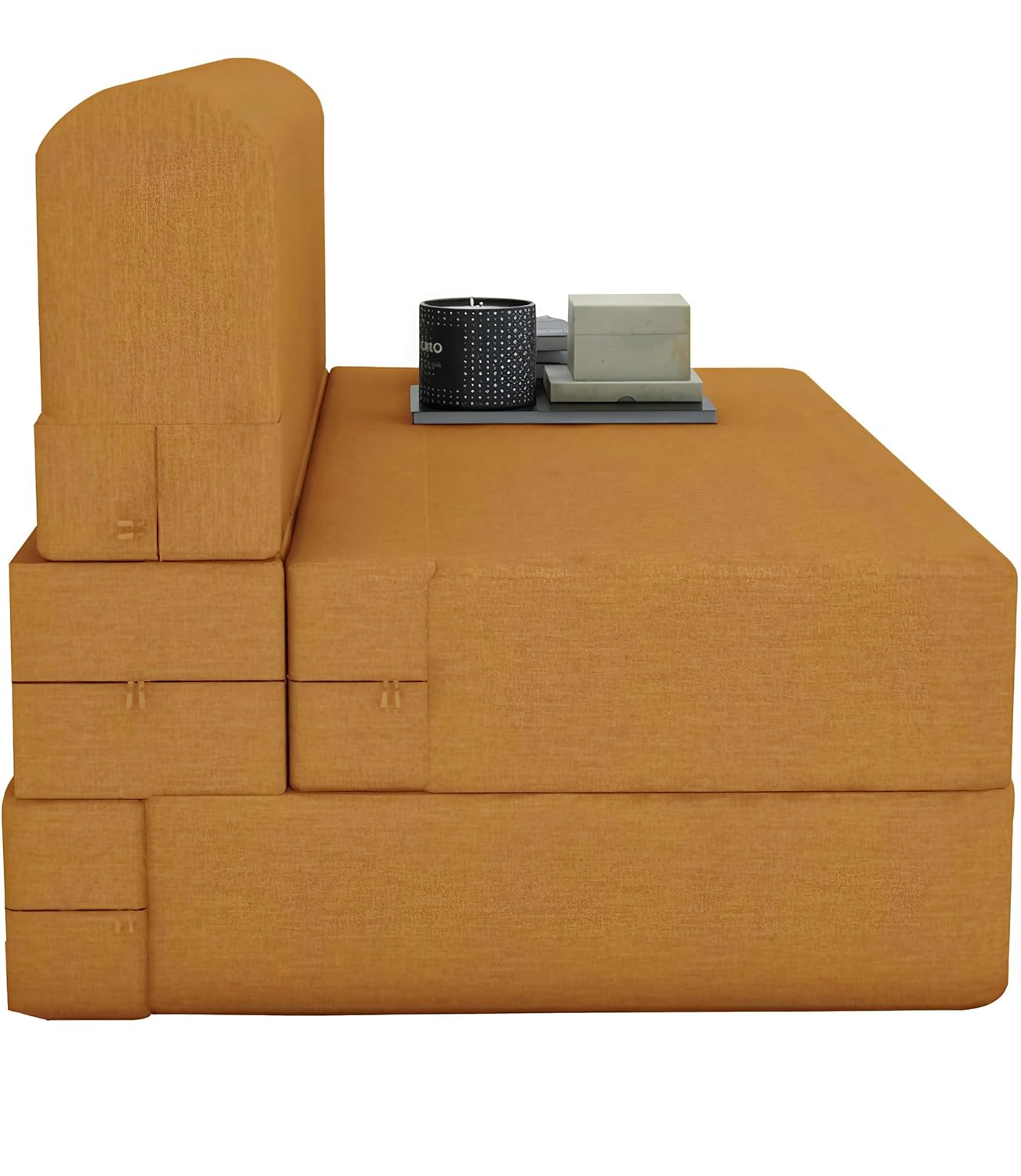 Sofa Cum Bed, 3x6 ft, Golden Colour, 7-inch Thick, Compact Design for Living Room - Image 7