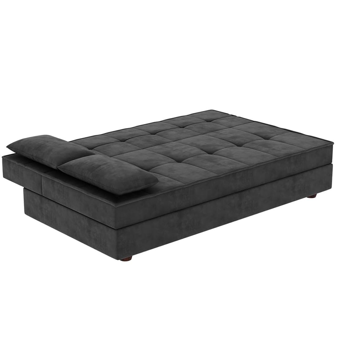 FURNY Korviaa 3 Seater Fabric Sofa Cum Bed Set (Grey Color) - Image 6