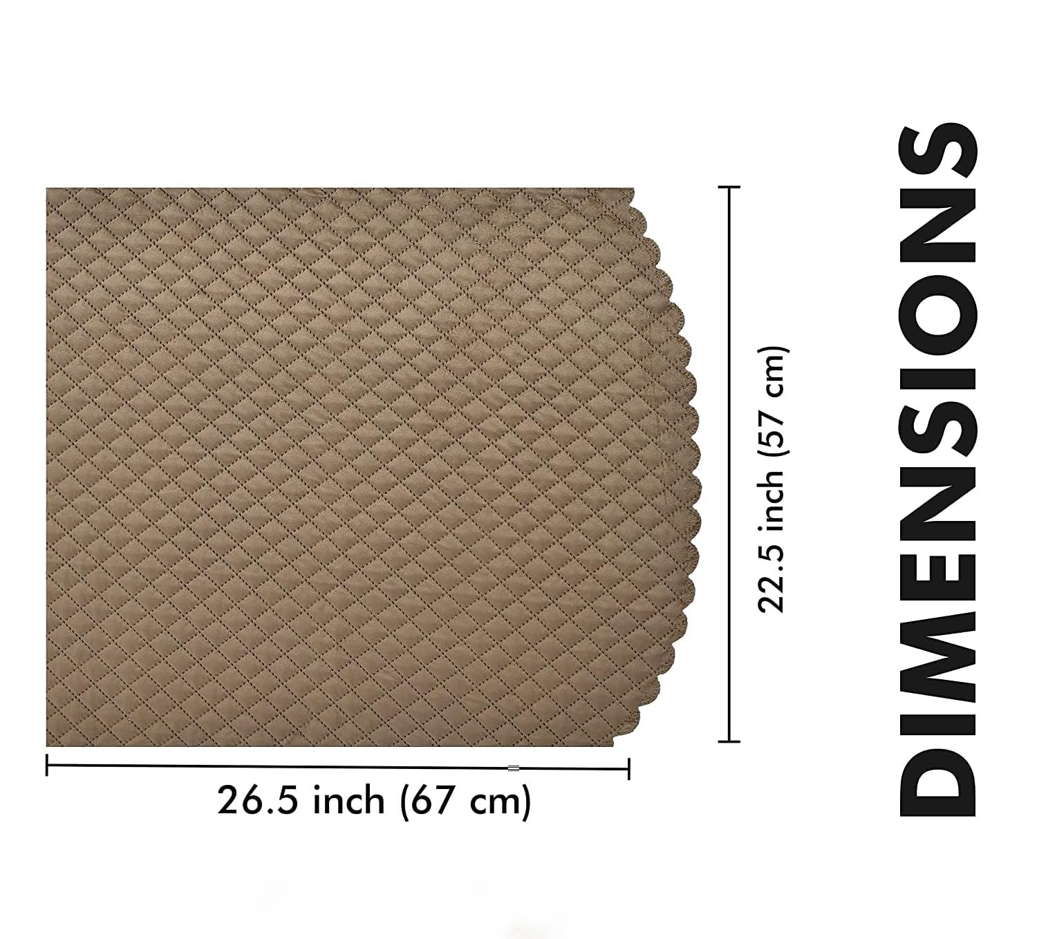 Velvet Self Design Quilted Sofa Chair Cover 1 Seater Glessy Brown - Image 5