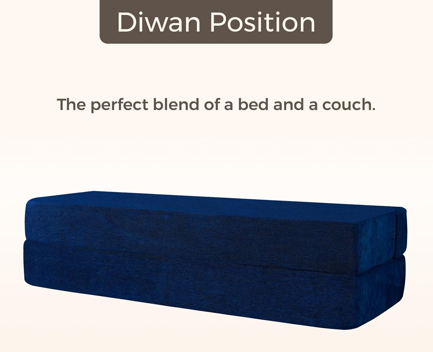 uberlyfe Jumbo Sofa Cum Bed | Chenille Fabric Washable Cover | 3 Cushions Semicircle Pattern | Dotted Blue | 6.5' X 6.5' Feet - Image 5