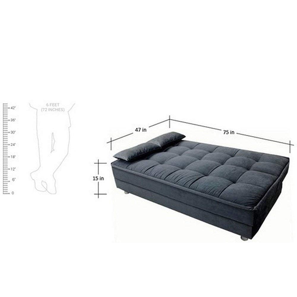 Sleepify Gaiety 3 Seater Fabric Sleeper Supersoft Sofa Cum Bed - (Grey) - Image 5