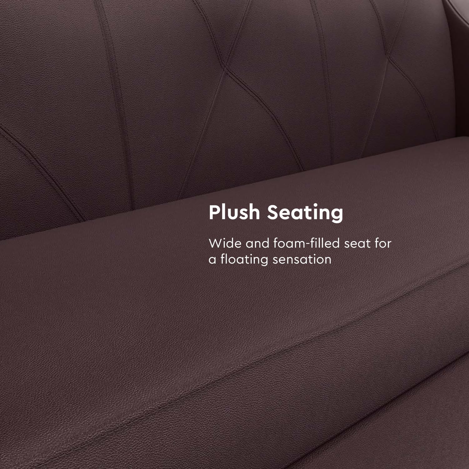 GODREJ INTERIO Sofa Monarch 3 Seater Synthetic Leather Sofa for Living Room, 1-Year Warranty, Solid Wood, Burgandy (Brown) - Image 8