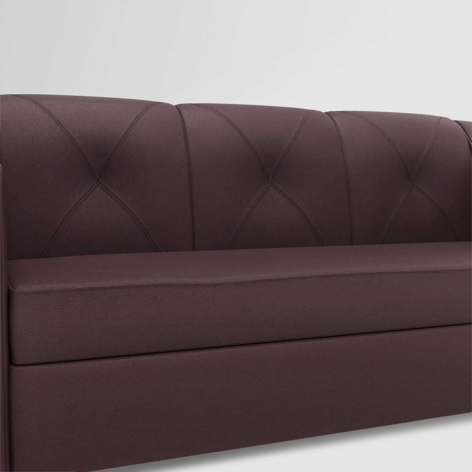 GODREJ INTERIO Sofa Monarch 3 Seater Synthetic Leather Sofa for Living Room, 1-Year Warranty, Solid Wood, Burgandy (Brown) - Image 9