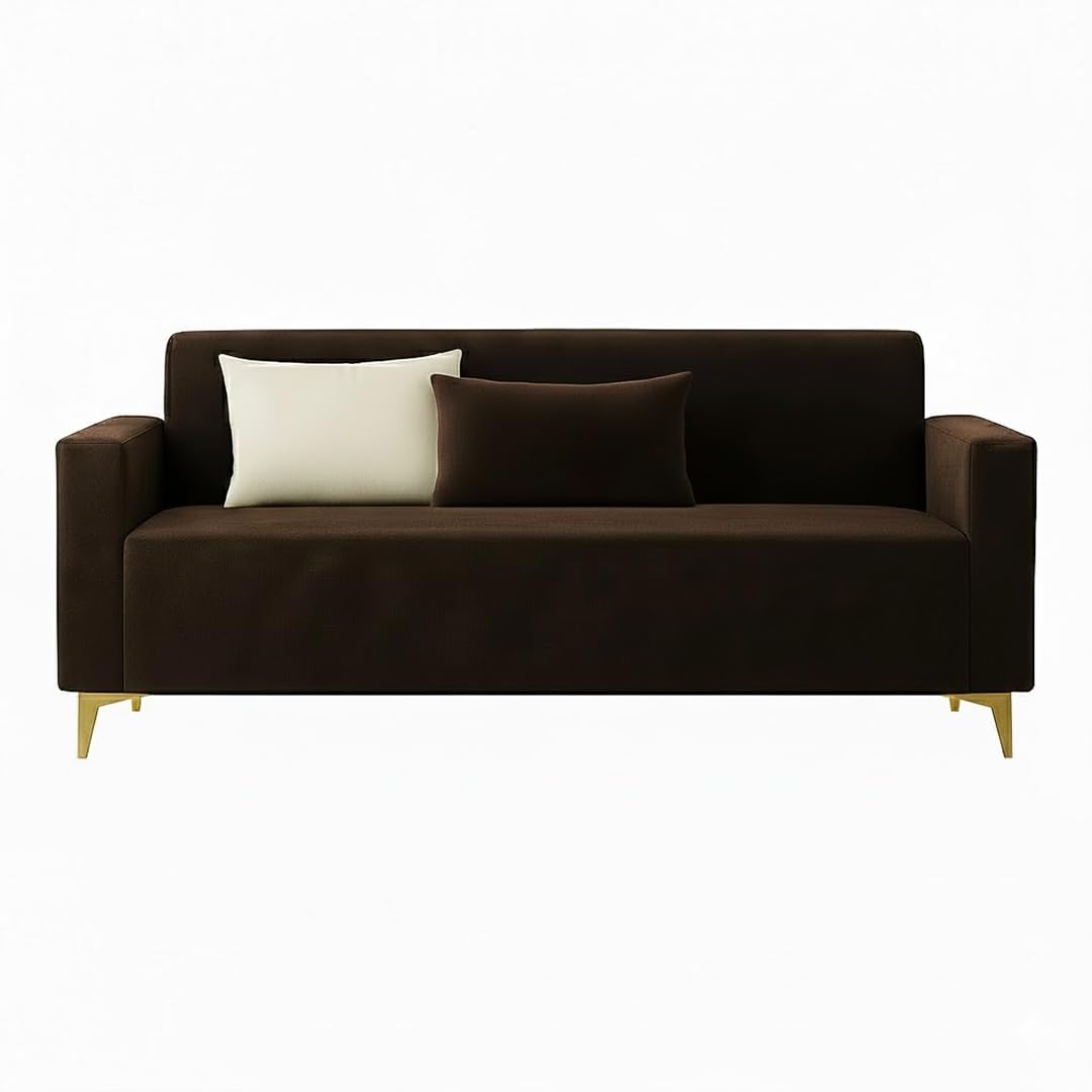Solaro 3 Seater Sofa Set | Modern Design | Plush Comfort Cushions for Living Room (Dark Brown) - Image 5