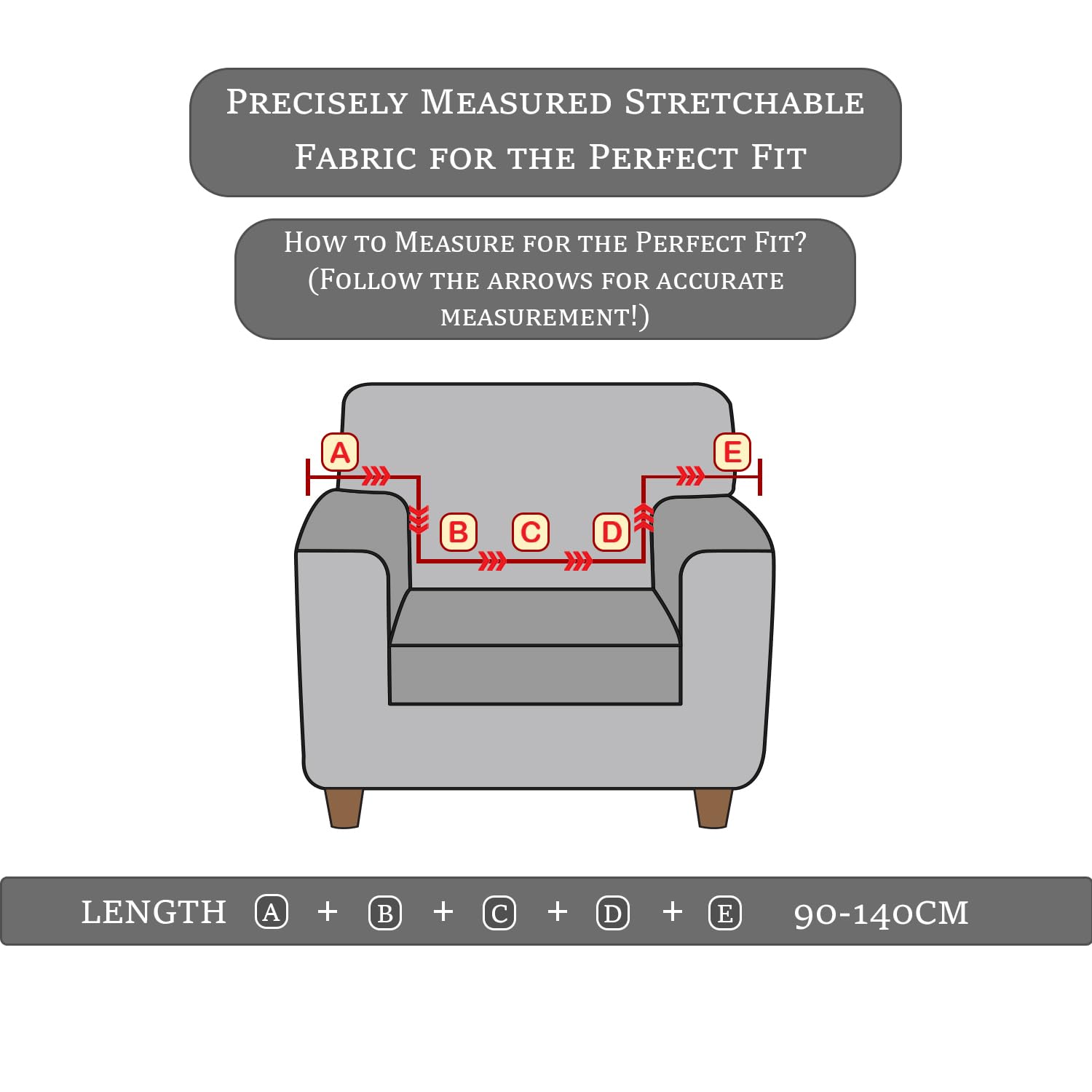 Lukzer 1 Seater Blue Lining Design Universal Sofa Cover | 360° Fully Covered Anti-Slip Washable Couch Cover Protecter | 140 GSM Stretch Fit Polyester + Spandex Slipcover (90-140cm/SC-022-01) - Image 3