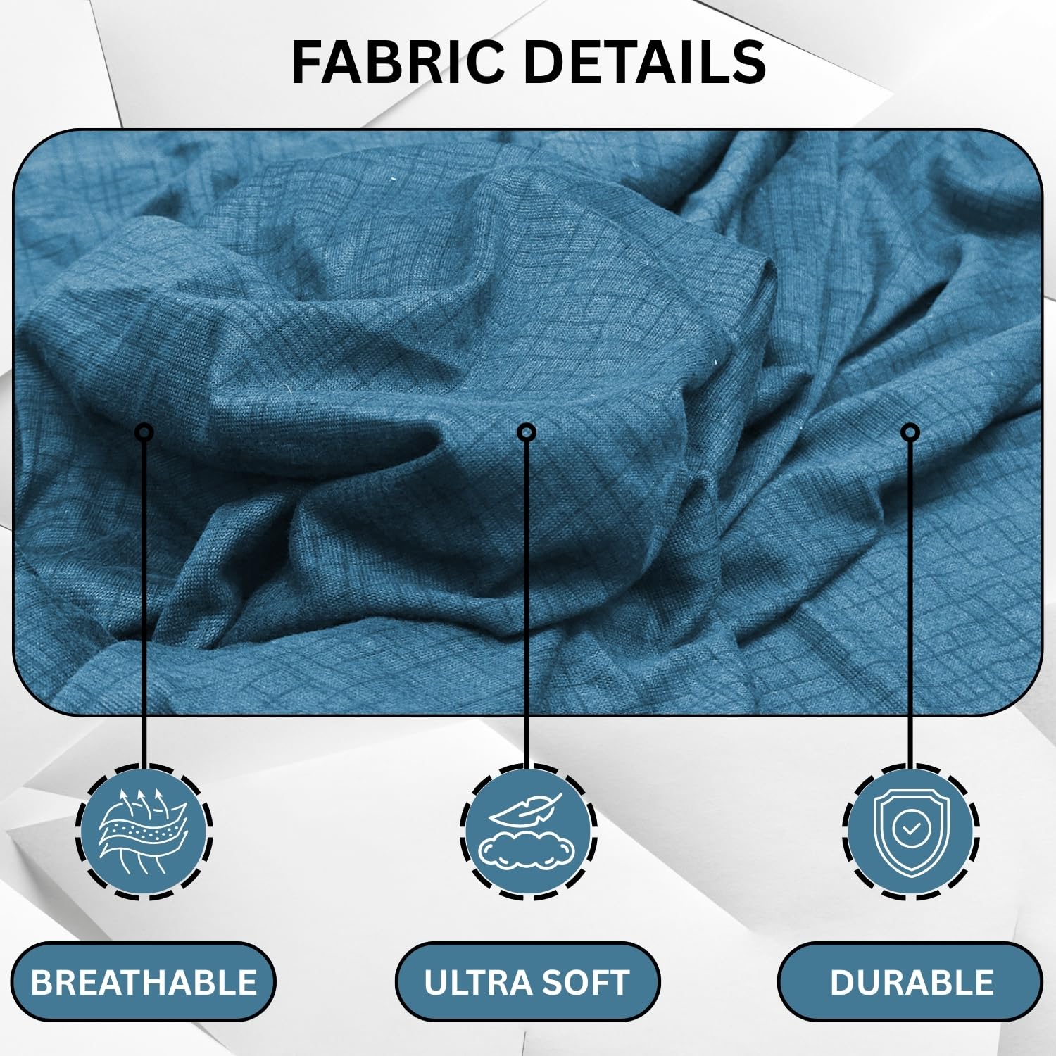 Lukzer 1 Seater Blue Lining Design Universal Sofa Cover | 360° Fully Covered Anti-Slip Washable Couch Cover Protecter | 140 GSM Stretch Fit Polyester + Spandex Slipcover (90-140cm/SC-022-01) - Image 8