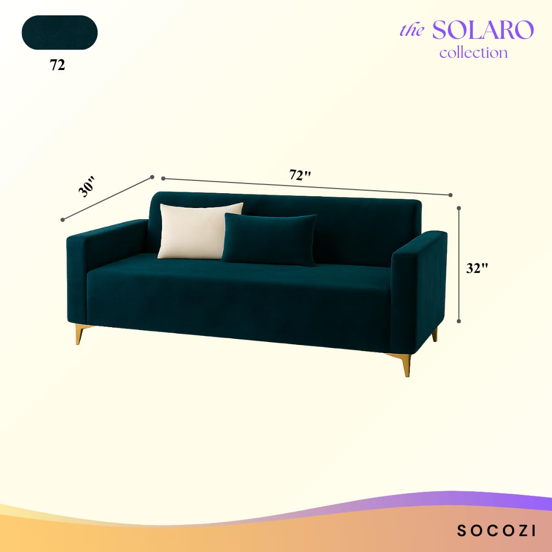 Solaro 3 Seater Sofa Set | Modern Design | Plush Comfort Cushions for Living Room (Greenish Teal) - Image 3