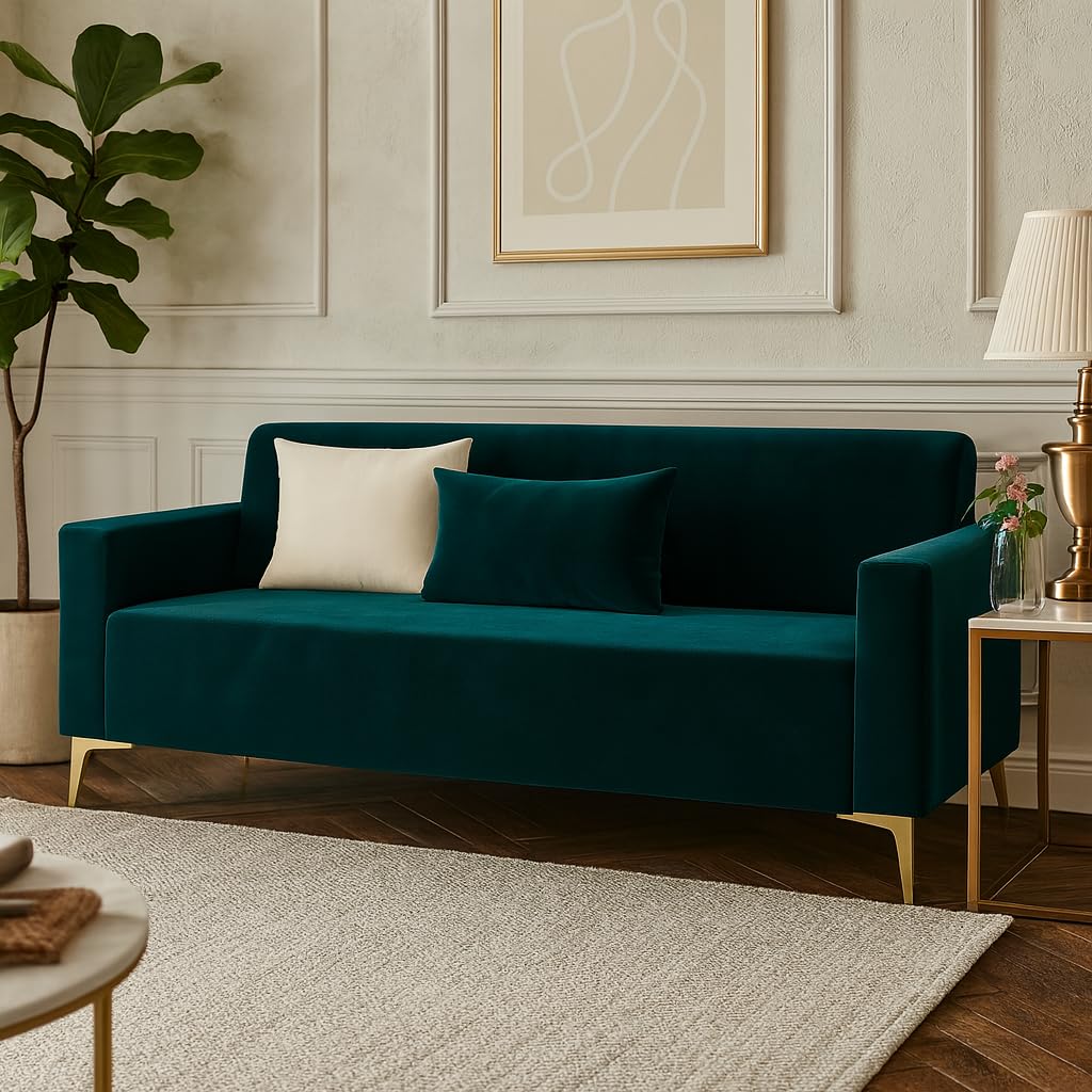 Solaro 3 Seater Sofa Set | Modern Design | Plush Comfort Cushions for Living Room (Greenish Teal) - Image 4