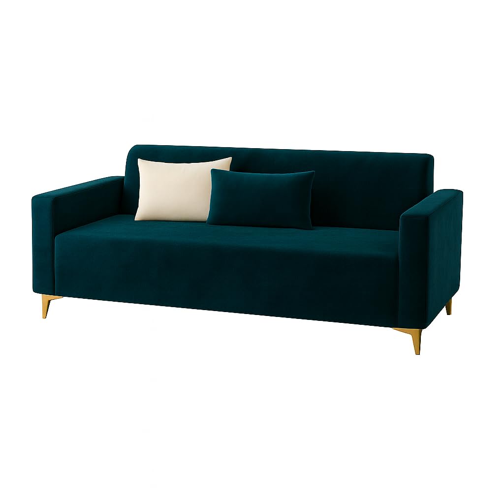 Solaro 3 Seater Sofa Set | Modern Design | Plush Comfort Cushions for Living Room (Greenish Teal) - Image 6