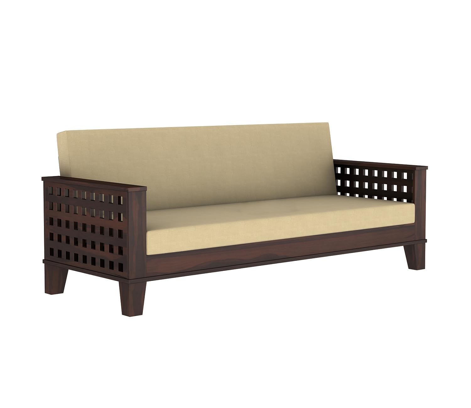 3 Seater Solid Sheesham Wooden Sofa Cums Bed for Living Room | Drawing Room | Folding Bed with Mattresses - Image 5