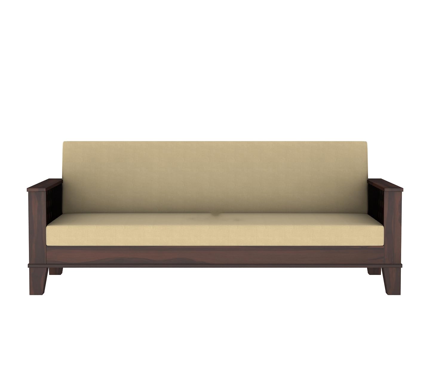 3 Seater Solid Sheesham Wooden Sofa Cums Bed for Living Room | Drawing Room | Folding Bed with Mattresses - Image 6