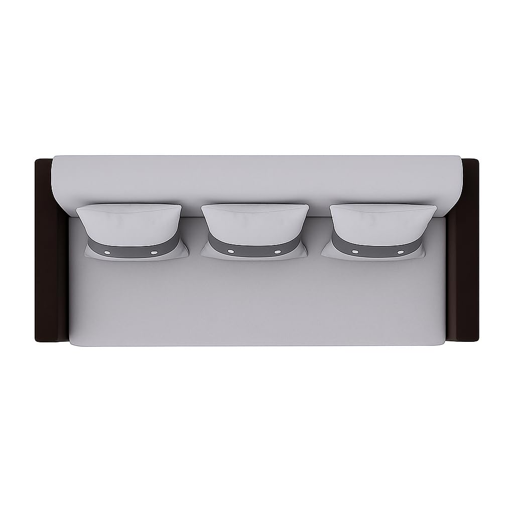 FURNY Lifestyle 3 Seater Fabric Sofa Set (Light Grey-Black) Velvet Finish | Durable Comfort | Ideal for Living Room - Image 6