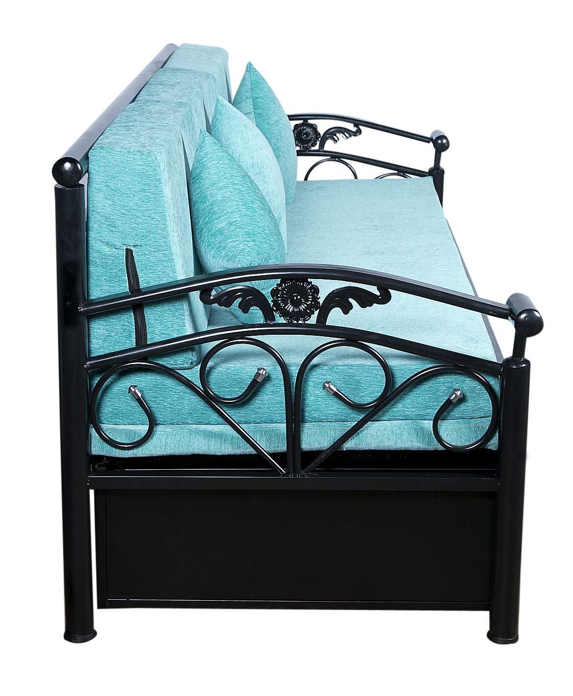 Dream Time Furniture King Size Three Seater Sofa Cum Bed with Hydraulic Storage Matte (Black Finish, Brown) - Image 8