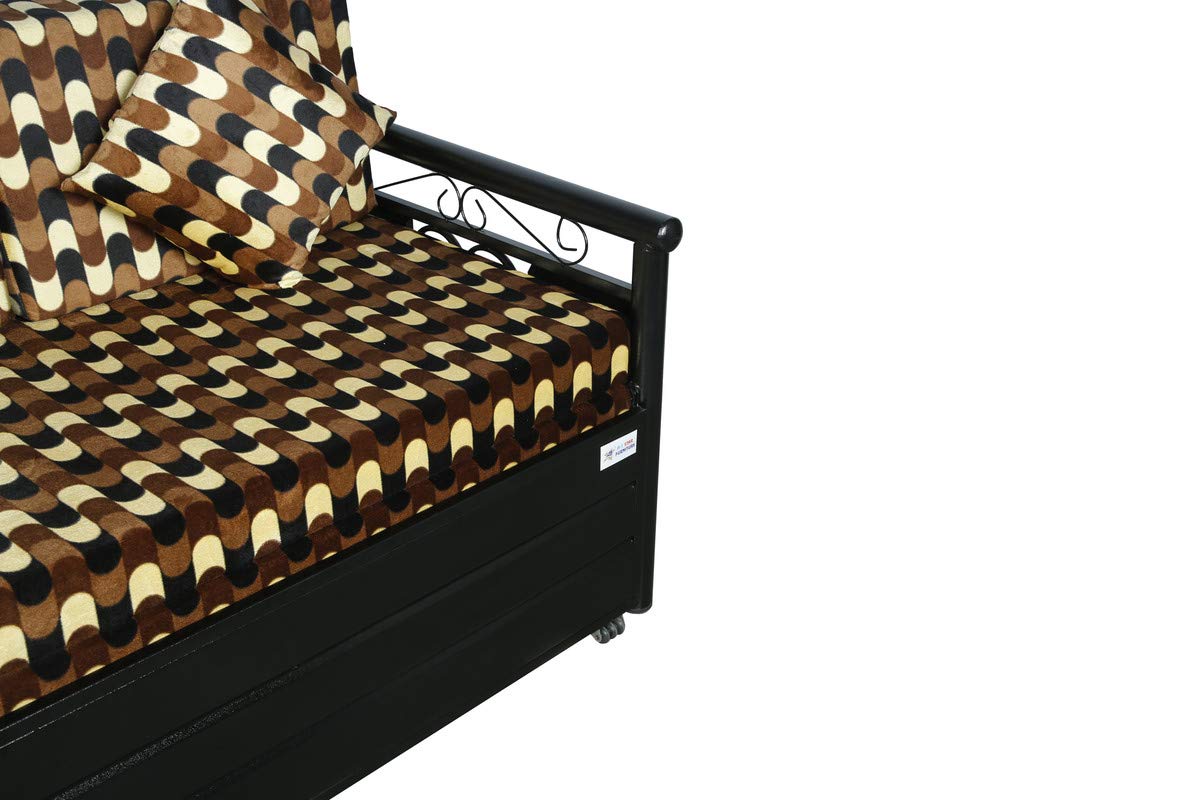 Metal Sofa Cum Bed with Hydraulic Storage Queen Size Bed Texture Finish - Colour White by A1 Star Furniture.|A1SFSC27| - Image 7