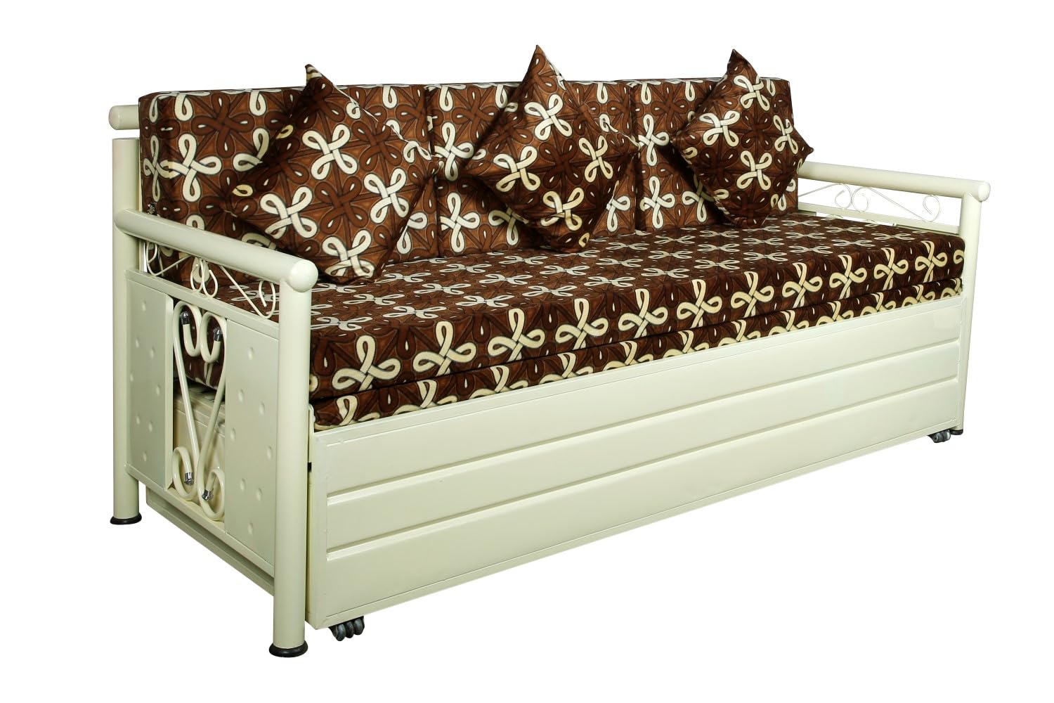 3 Seater Metal Sofa Cum Bed with Hydraulic Storage for Living Room (Black); Size: King - 6 x 6 - APICK4001 - Image 4