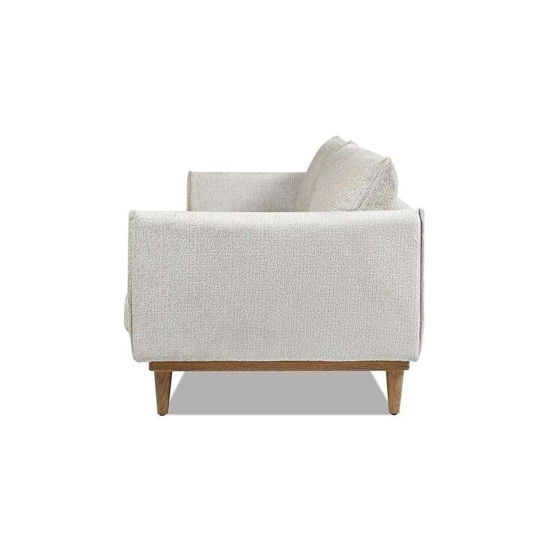 Goldview Furniture Modern 2-Seater Sofa – White Upholstered with Plush Cushions and Pillows – Solid Wood Frame Couch for Living Room - Image 7