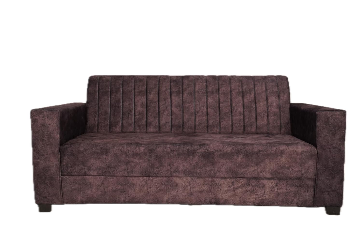 ShivajiSofa Velvet 3+2 Sofa Set for Living Room, Left or Right Aligned 5 Seater, Solid Sal Wood Leatherette Upholstered, Brown Color - Image 4