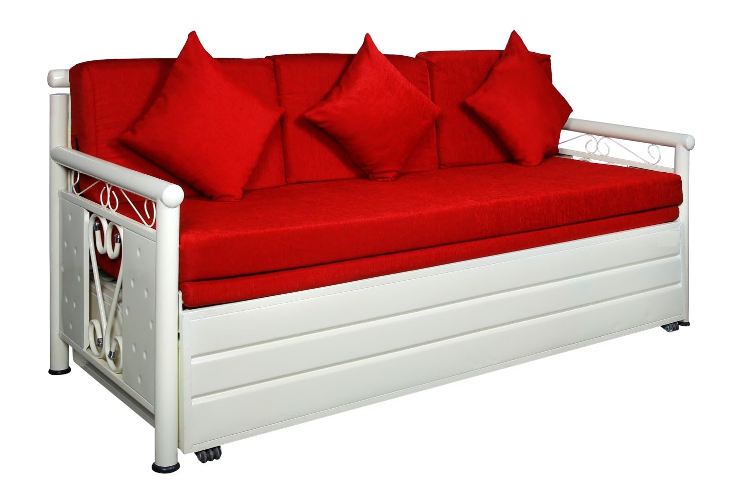 3 Seater Metal Sofa Cum Bed with Hydraulic Storage for Living Room (Black); Size: Single - 4 x 6 - APICS2003 - Image 4