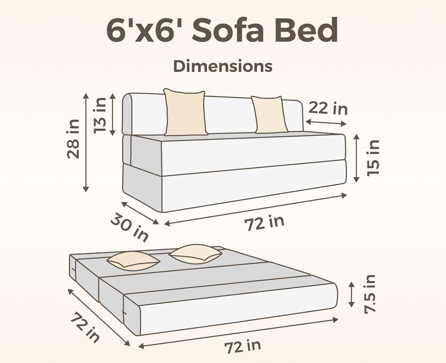 uberlyfe 3 Seater Sofa Cum Bed | Jute Fabric Washable Cover | 3 Cushions Pink Morpankh Pattern | Dark Grey | 6' X 6' Feet - Image 3