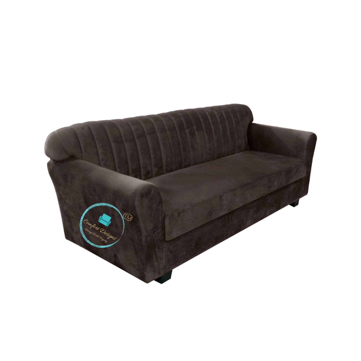 Comfort Designs Altroz 3 Seater Sofa Textured Premium Polyester Fabric 3 Seater Sofa for Leaving Room, Soft, Lightweight, Comfortable Couch Sofa for Seating (Brown) - Image 4