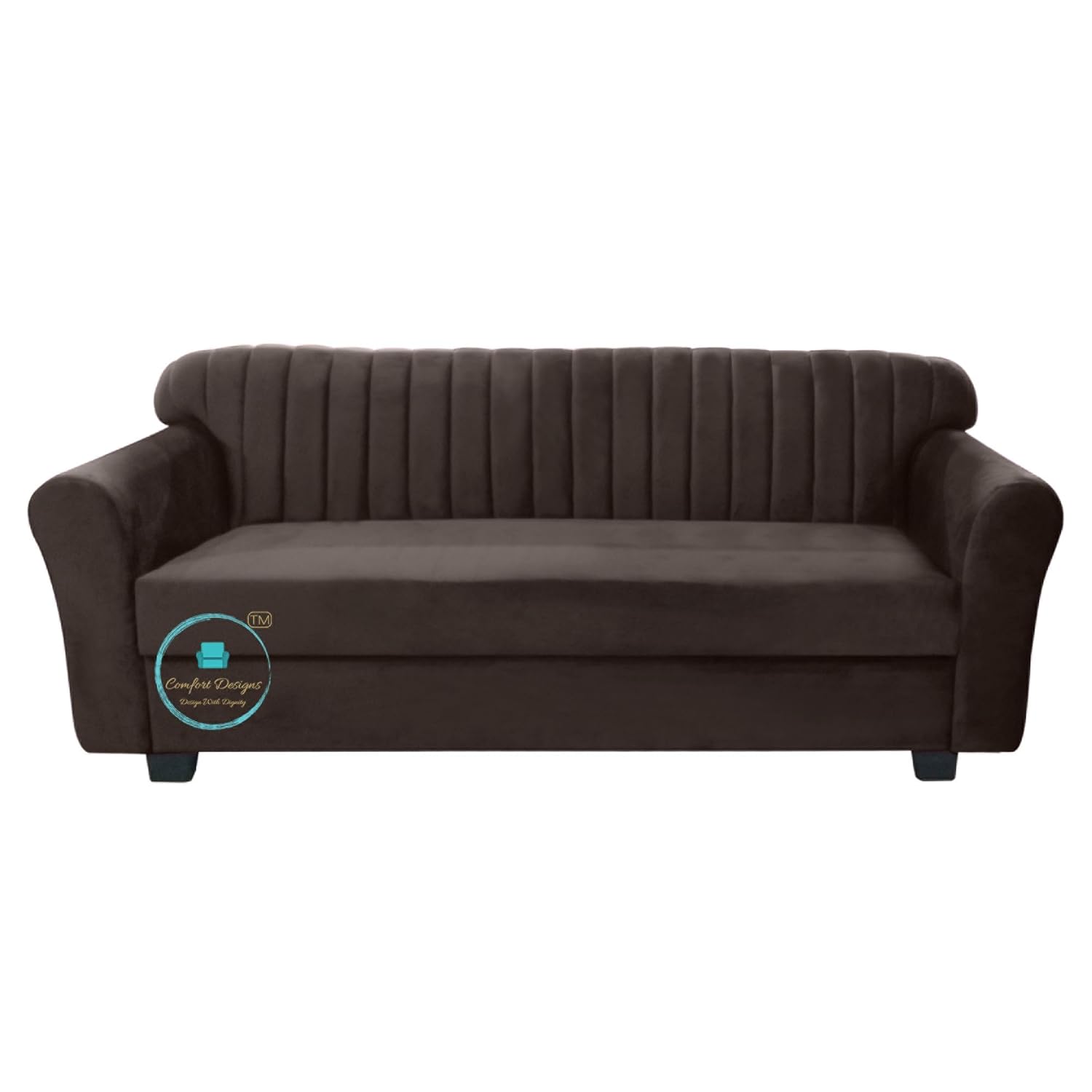 Comfort Designs Altroz 3 Seater Sofa Textured Premium Polyester Fabric 3 Seater Sofa for Leaving Room, Soft, Lightweight, Comfortable Couch Sofa for Seating (Brown) - Image 5