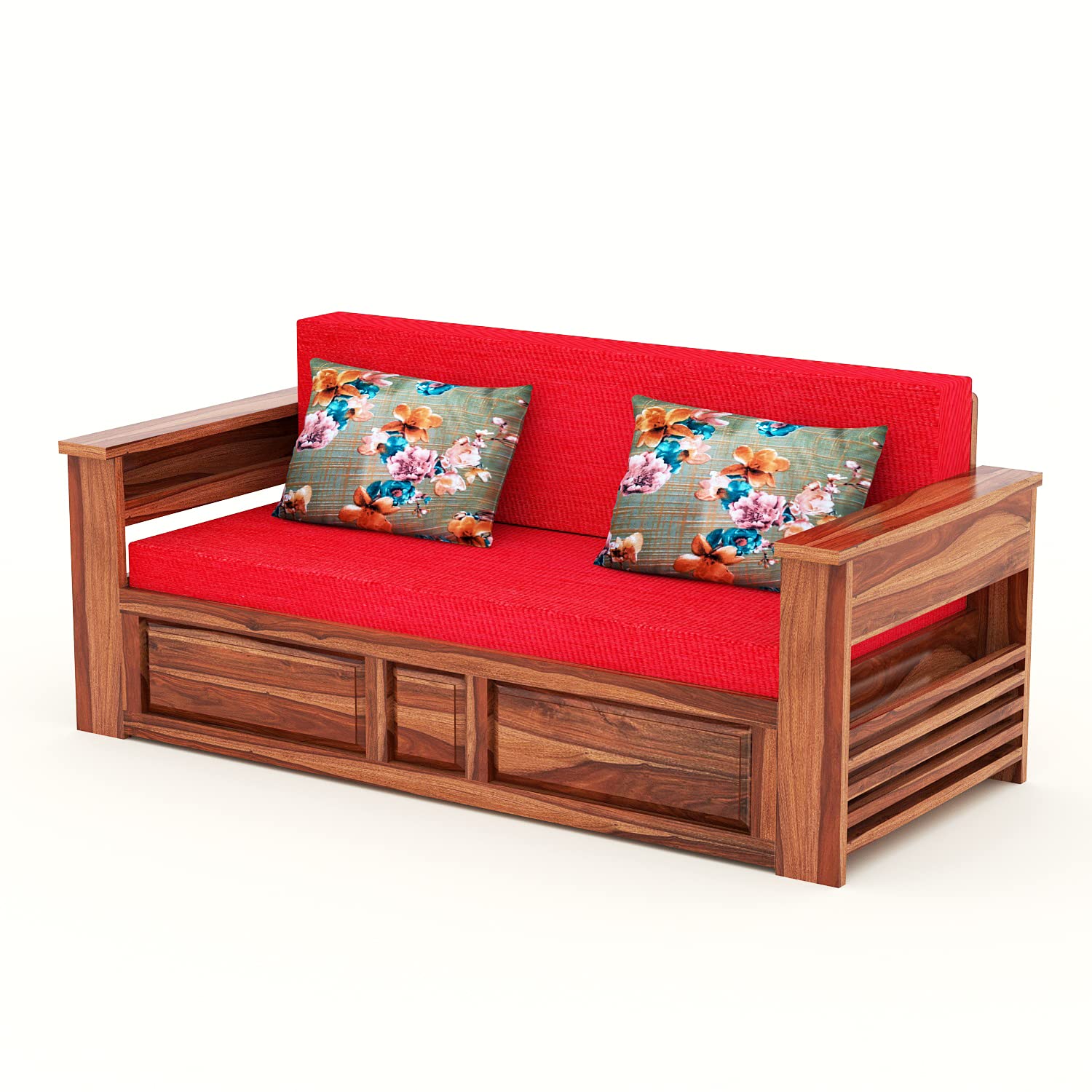 Solid Wood Sofa Cum Bed for Home | Sofa Cums Bed for Living Room Wooden | Without Pillow | Sofa Cum Bed Foldable with Storage | Sofa Cums Bed 3 Seater | 3 Seater Honey Finish - Image 6