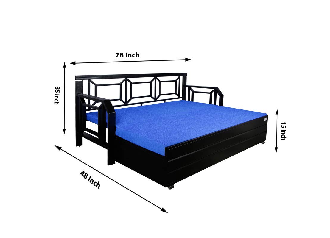 Metal Sofa Cum Bed with Hydraulic Storage Single Size Bed Texture Finish - Colour White by A1 Star Furniture.|A1SFSC53| - Image 3