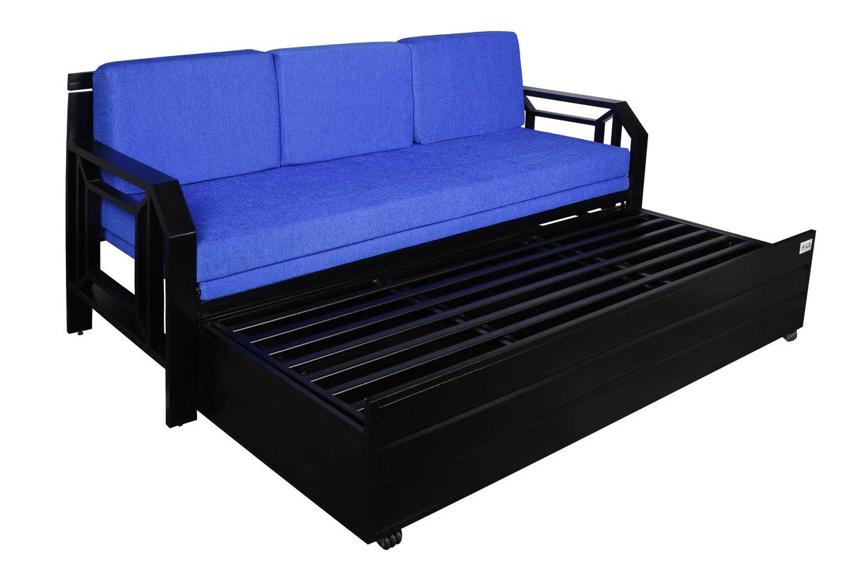 Metal Sofa Cum Bed with Hydraulic Storage Single Size Bed Texture Finish - Colour White by A1 Star Furniture.|A1SFSC53| - Image 6