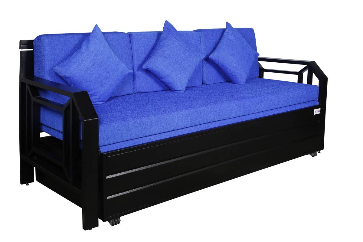 Metal Sofa Cum Bed with Hydraulic Storage Single Size Bed Texture Finish - Colour White by A1 Star Furniture.|A1SFSC53| - Image 7