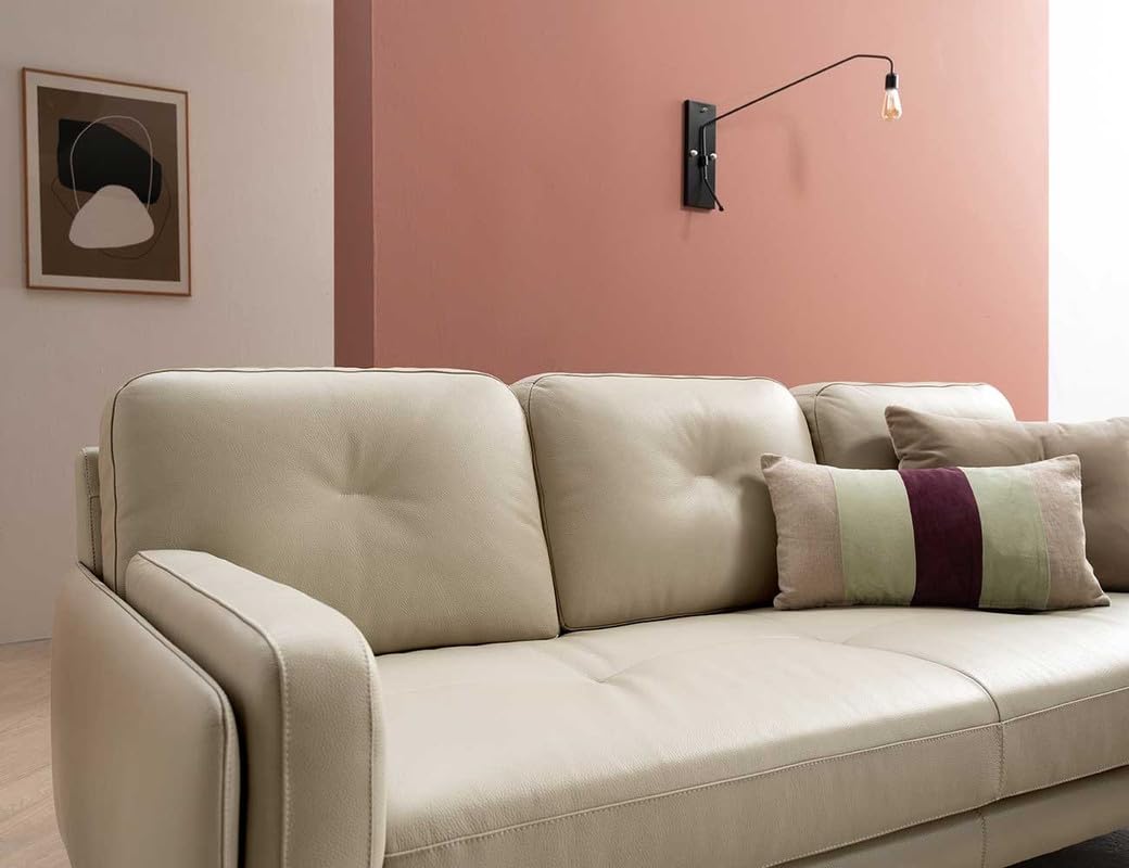 Fabrique Formus Leatherette Ushape 3 Seater Moden Design Sofa Set | Premium Luxuries Standard | for Living Room Bedroom Office | Comfortable, Soft & Smooth | with Stainless Steel Legs | Off White2 - Image 4